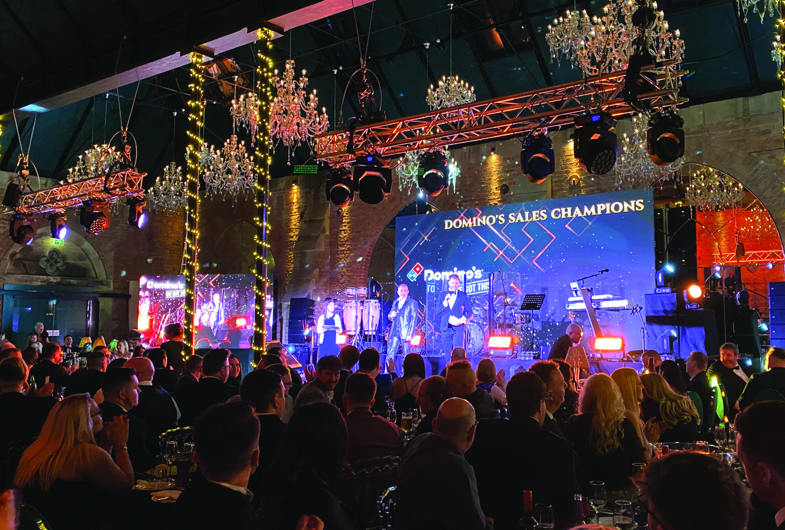 Corporate awards event with stage and live entertainment at Dalton Old Pump House